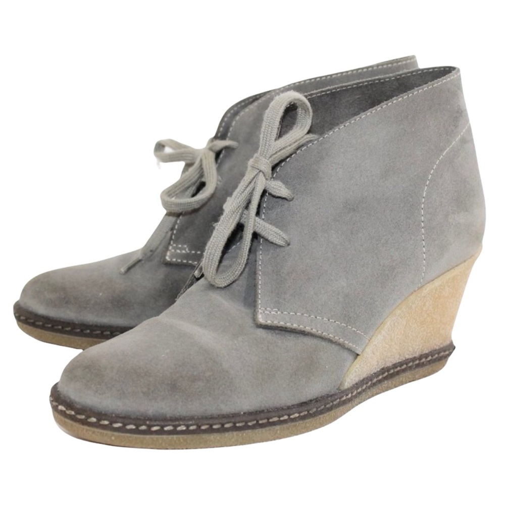 J. CREW Macalister Suede Wedge Desert Boot Grey Gray Chukka 6